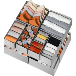 12 Pack Foldable Drawer Organizer Bins