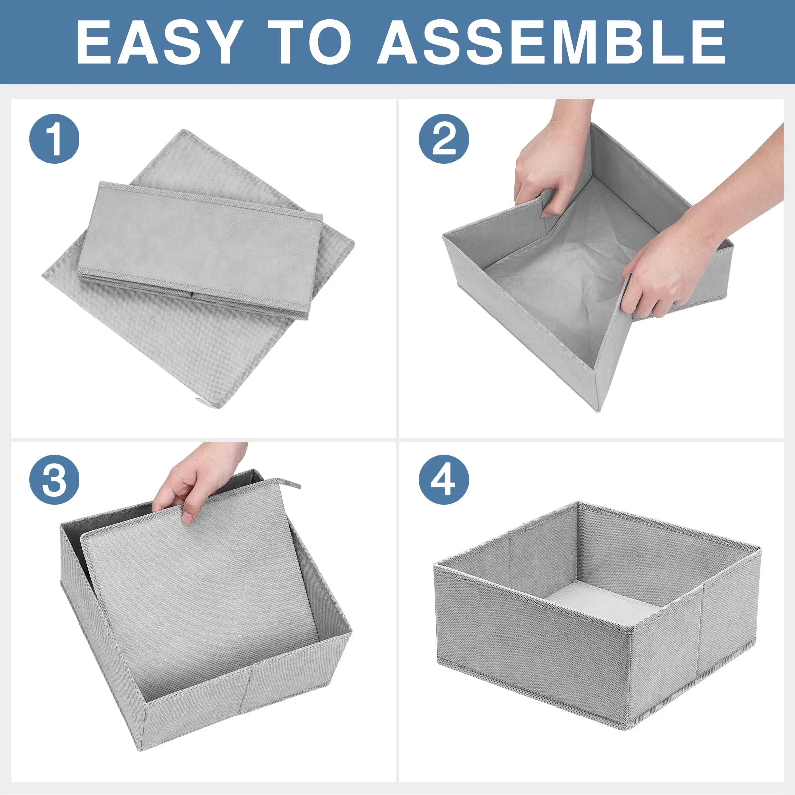 12 Pack Foldable Drawer Organizer Bins