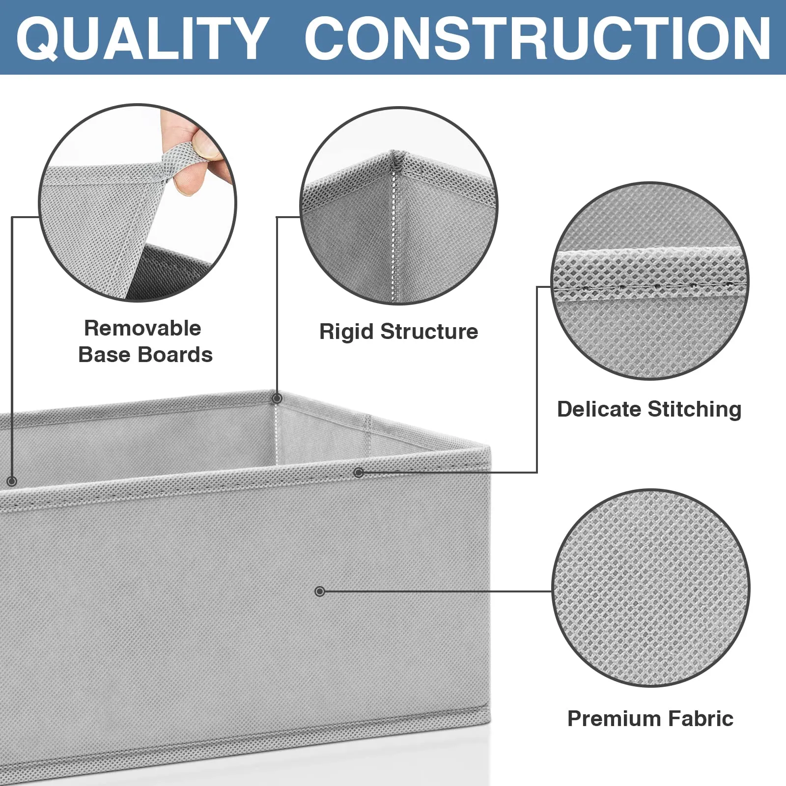 12 Pack Foldable Drawer Organizer Bins