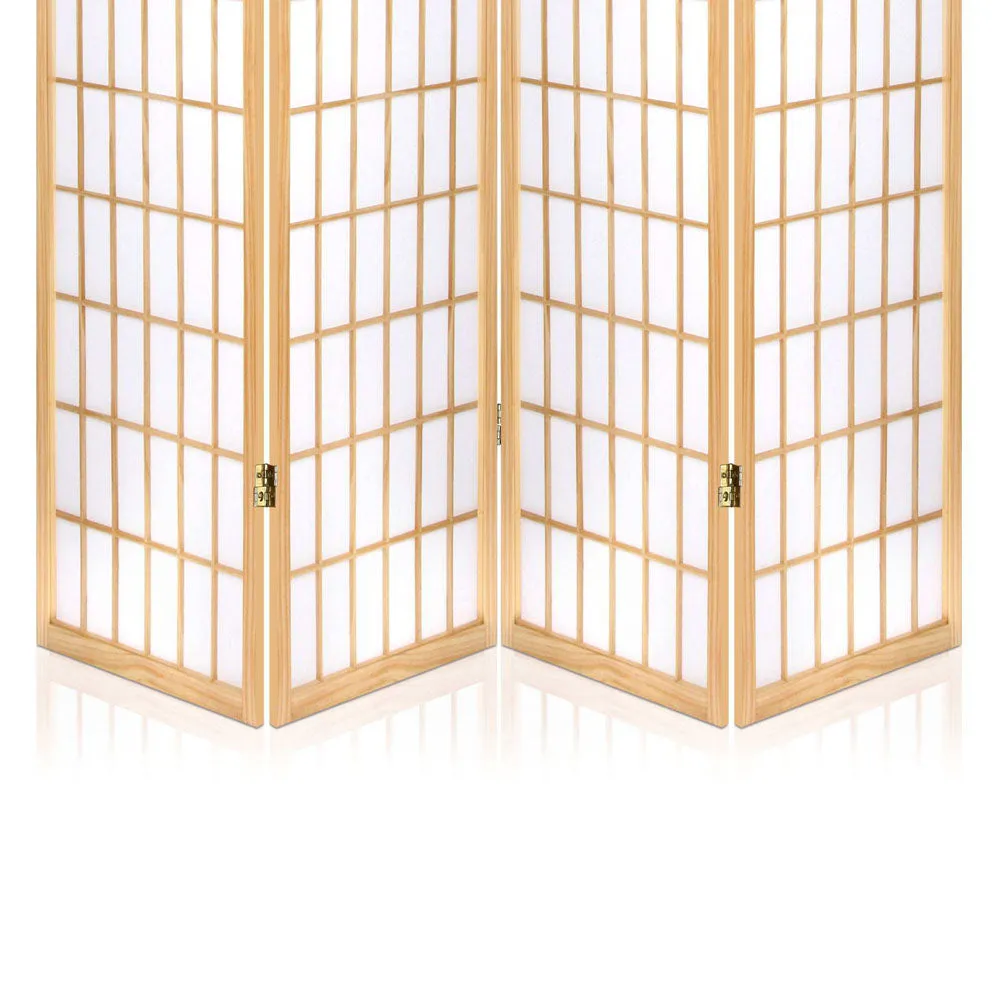 4 Panel Room Divider Screen | 174x179cm | Natural