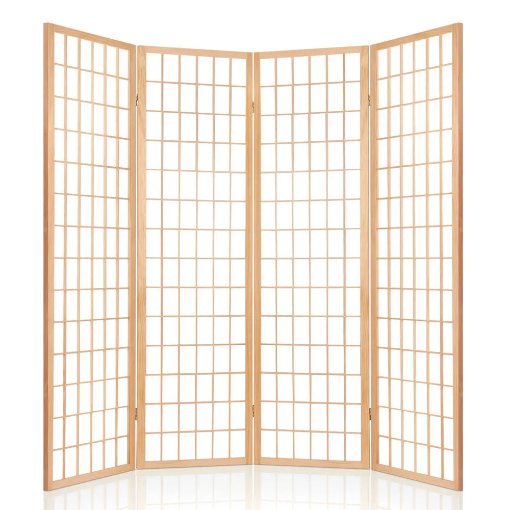 4 Panel Room Divider Screen | 174x179cm | Natural
