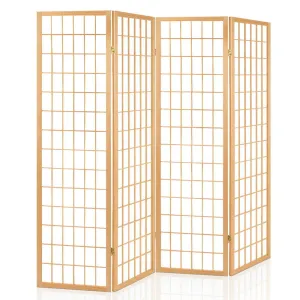 4 Panel Room Divider Screen | 174x179cm | Natural