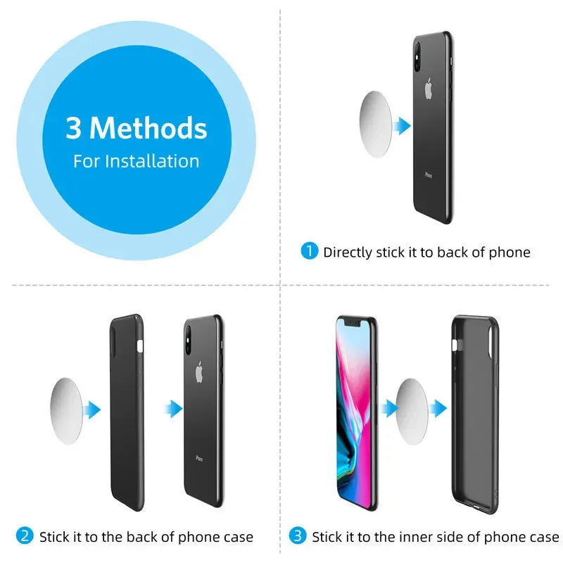 5 Magnetic Metal Plates for Car Phone Holder Universal Iron Stickers for Mounting Auto Adsorption