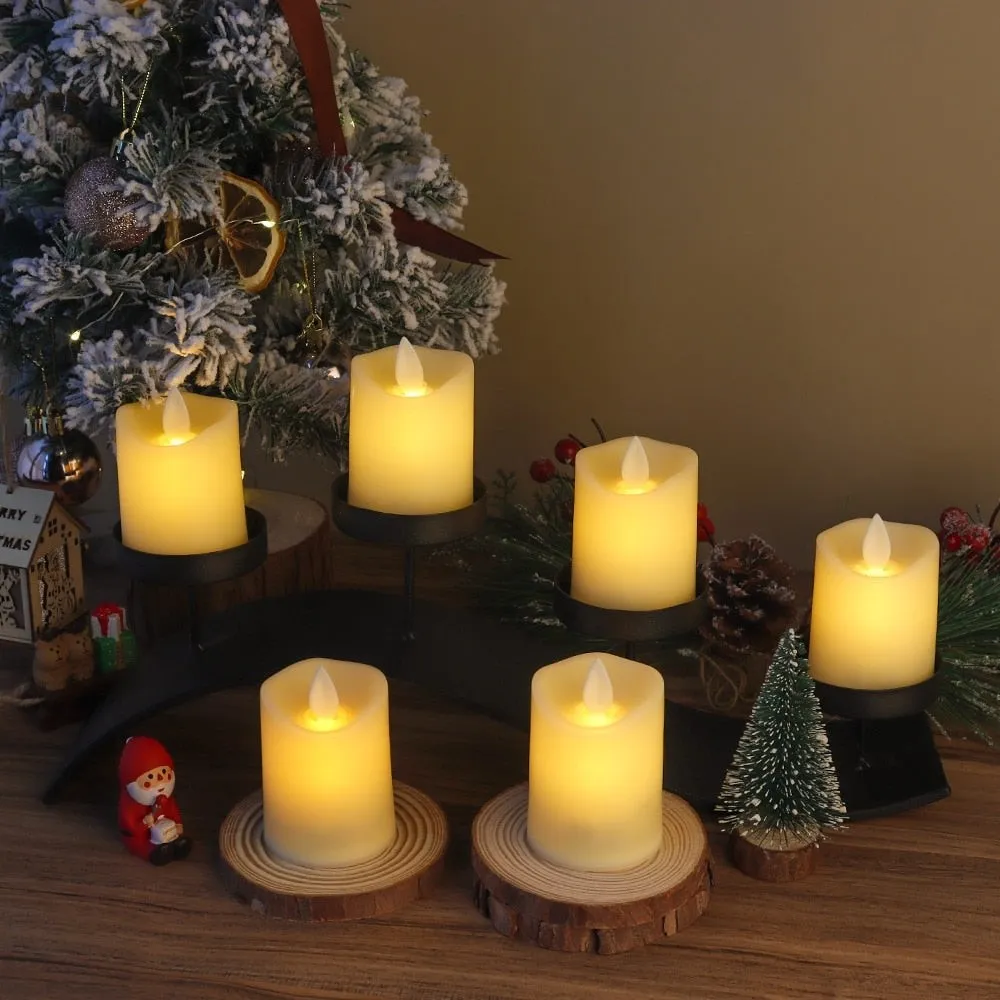 6 Pcs Flickering Flameless Led Electric Candles for Weddings Home Decor