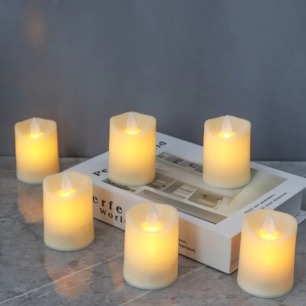 6 Pcs Flickering Flameless Led Electric Candles for Weddings Home Decor