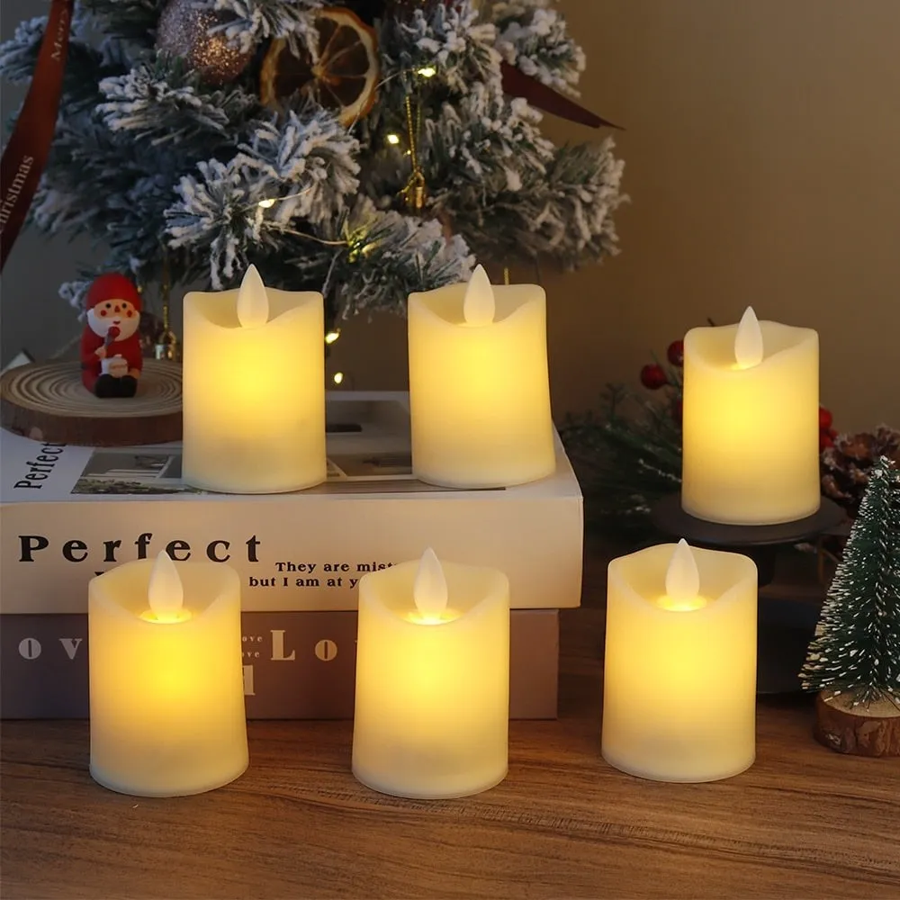6 Pcs Flickering Flameless Led Electric Candles for Weddings Home Decor