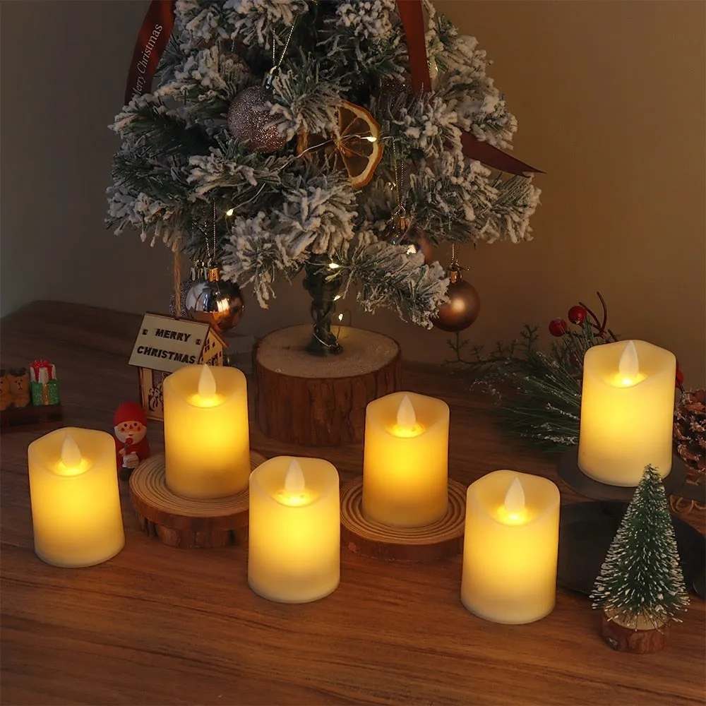 6 Pcs Flickering Flameless Led Electric Candles for Weddings Home Decor