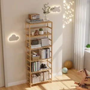6 Tier Bamboo Storage Rack Adjustable