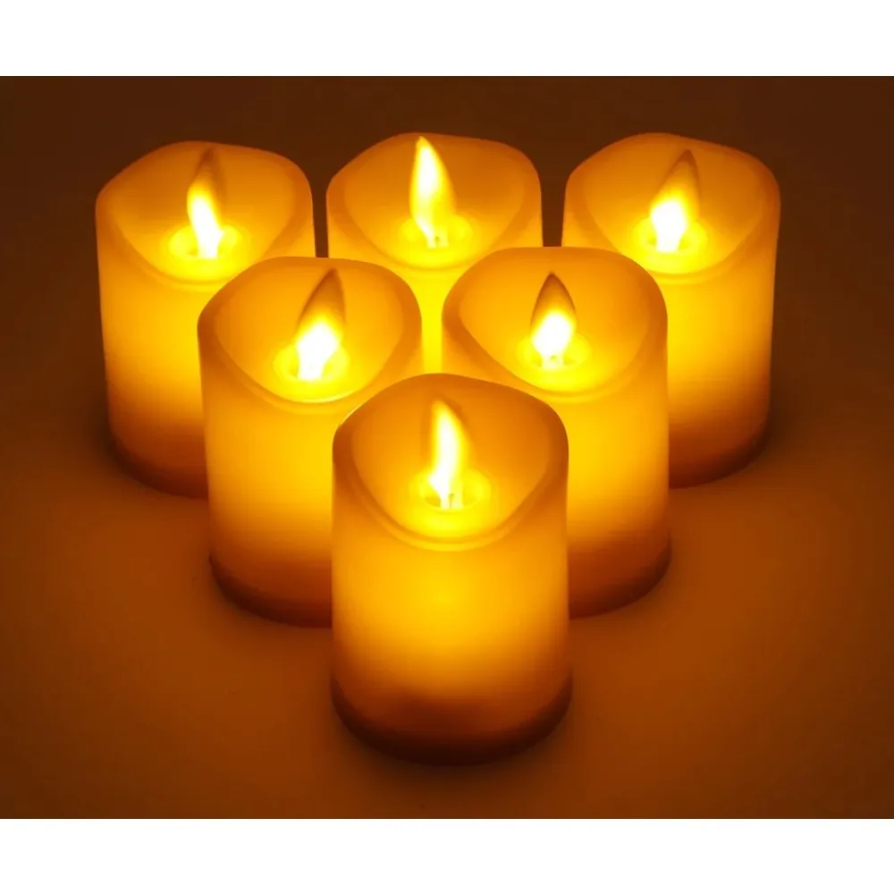 6pcs Battery Operated Led Flameless Candles for Halloween Christmas Home Decor