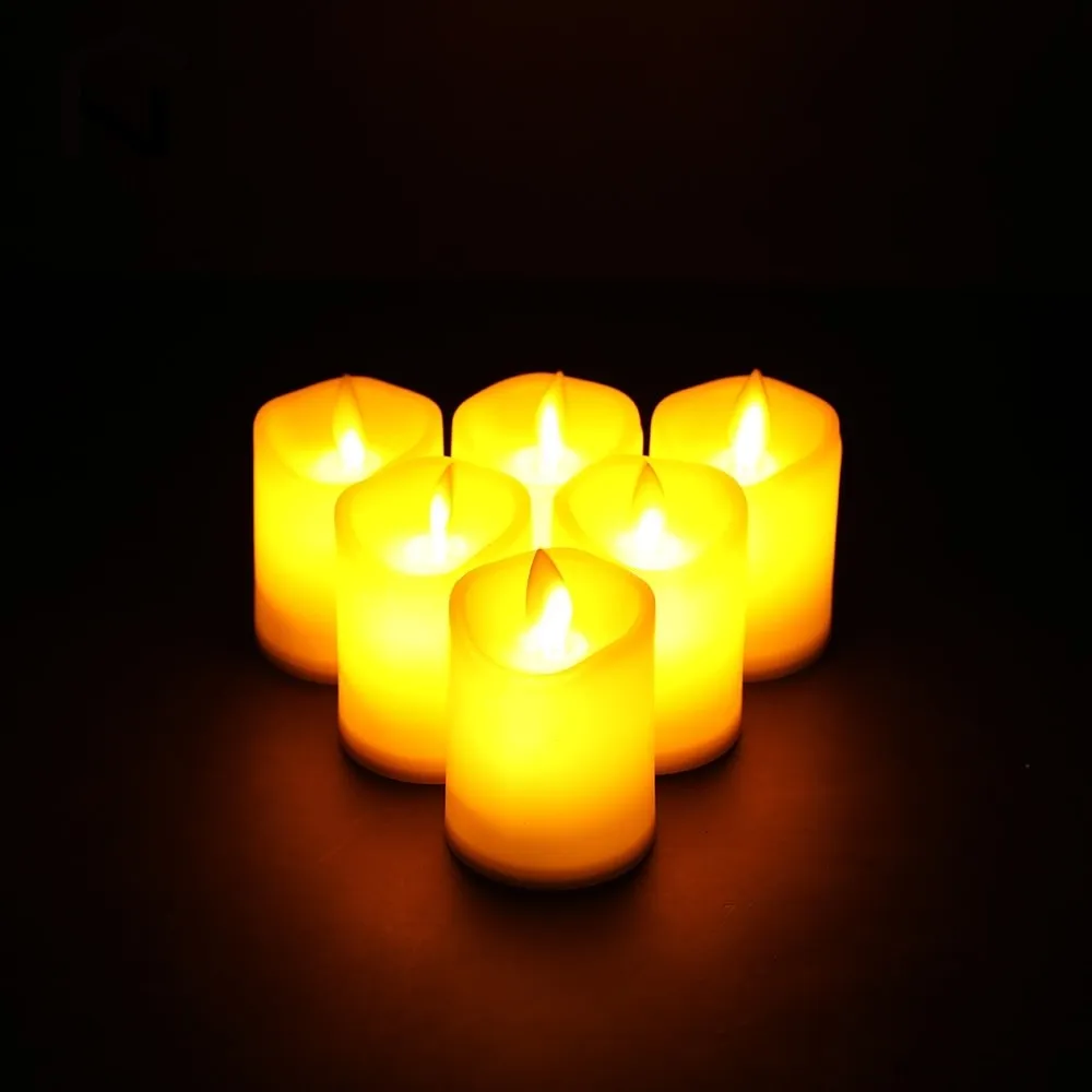 6pcs Battery Operated Led Flameless Candles for Halloween Christmas Home Decor