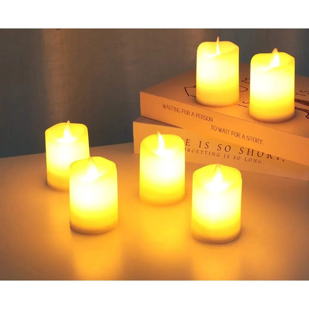 6pcs Battery Operated Led Flameless Candles for Halloween Christmas Home Decor