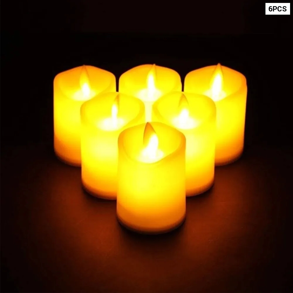 6pcs Battery Operated Led Flameless Candles for Halloween Christmas Home Decor