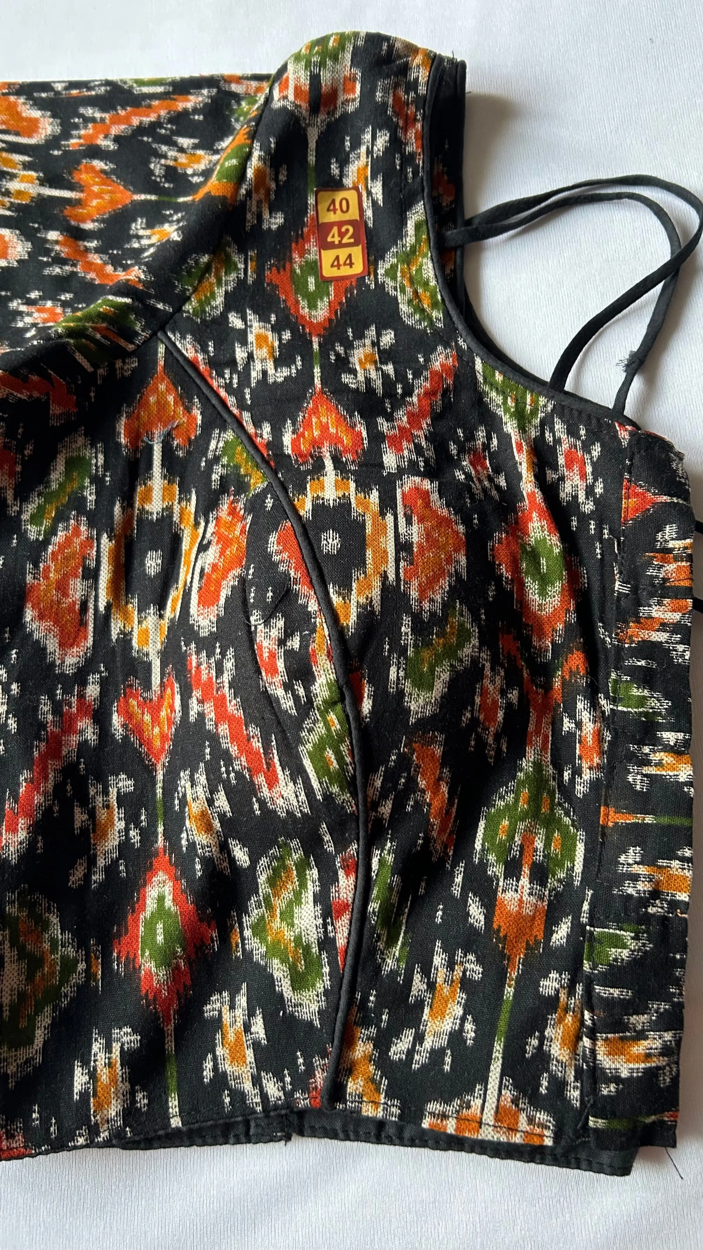 Black Patola Cotton Stitched Blouse