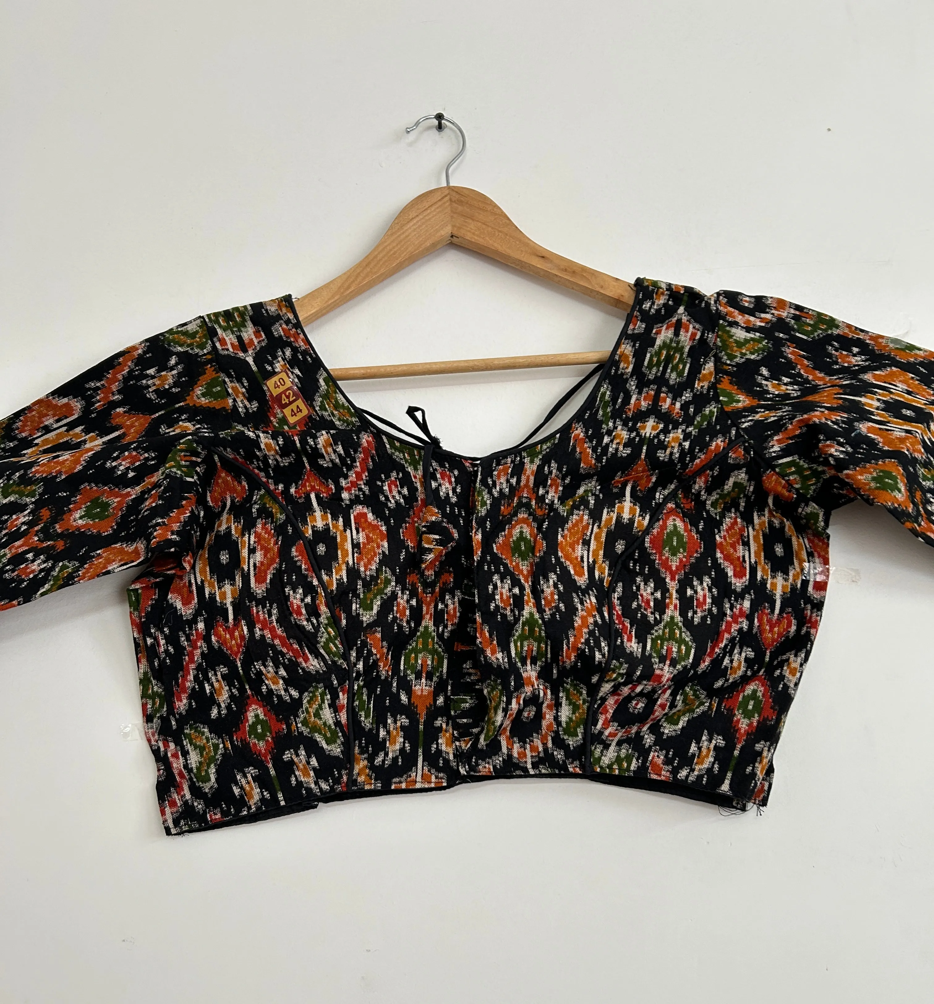 Black Patola Cotton Stitched Blouse