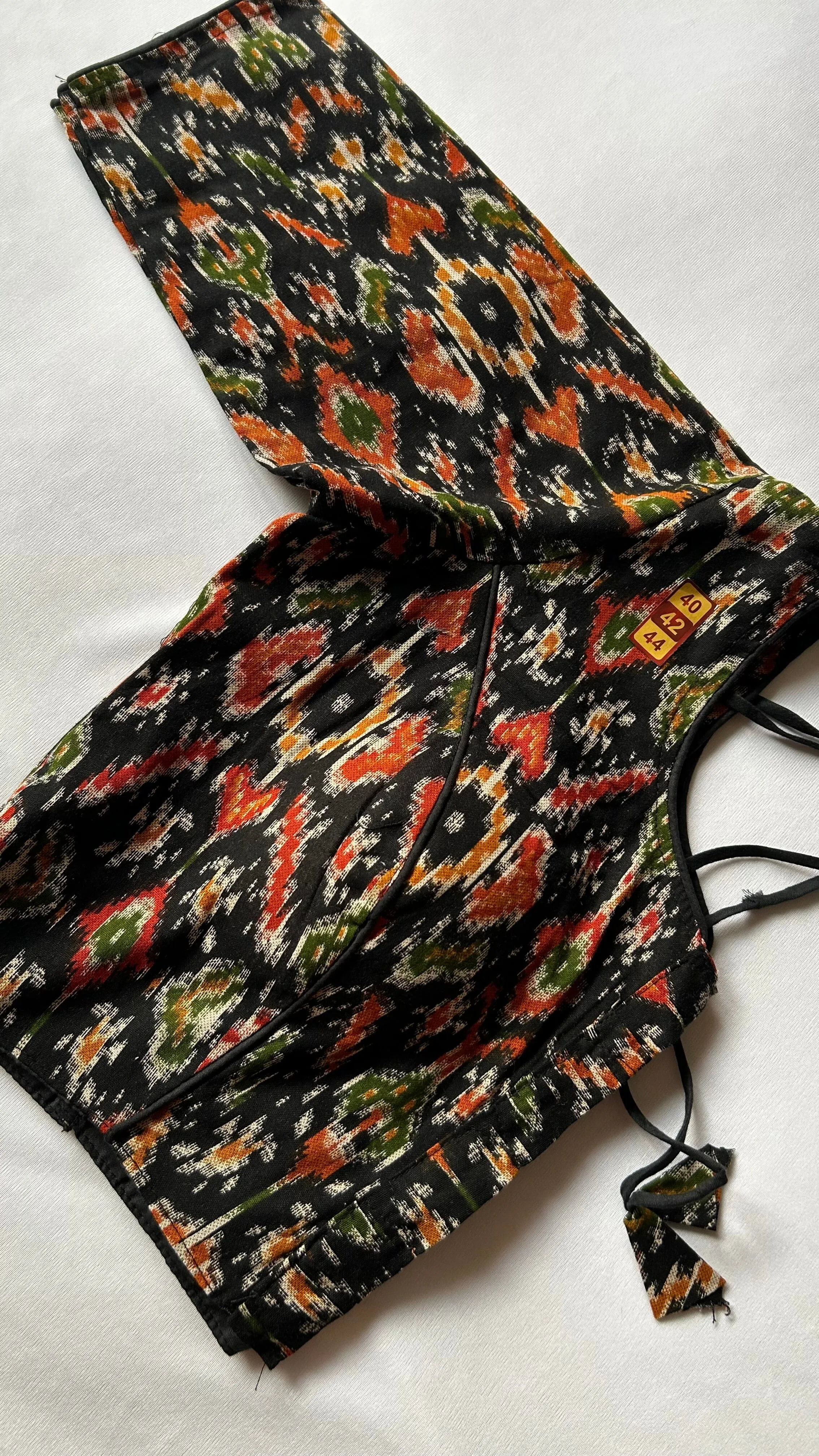 Black Patola Cotton Stitched Blouse