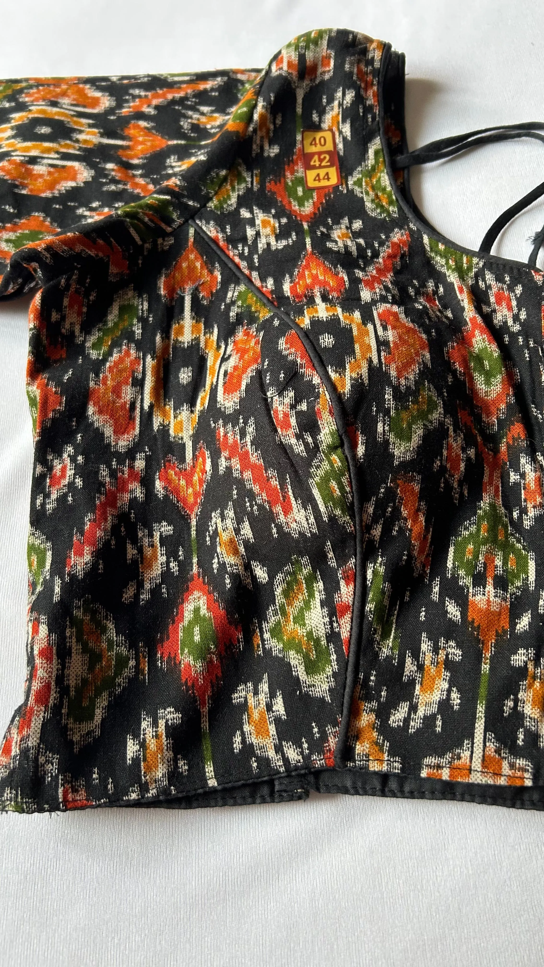 Black Patola Cotton Stitched Blouse