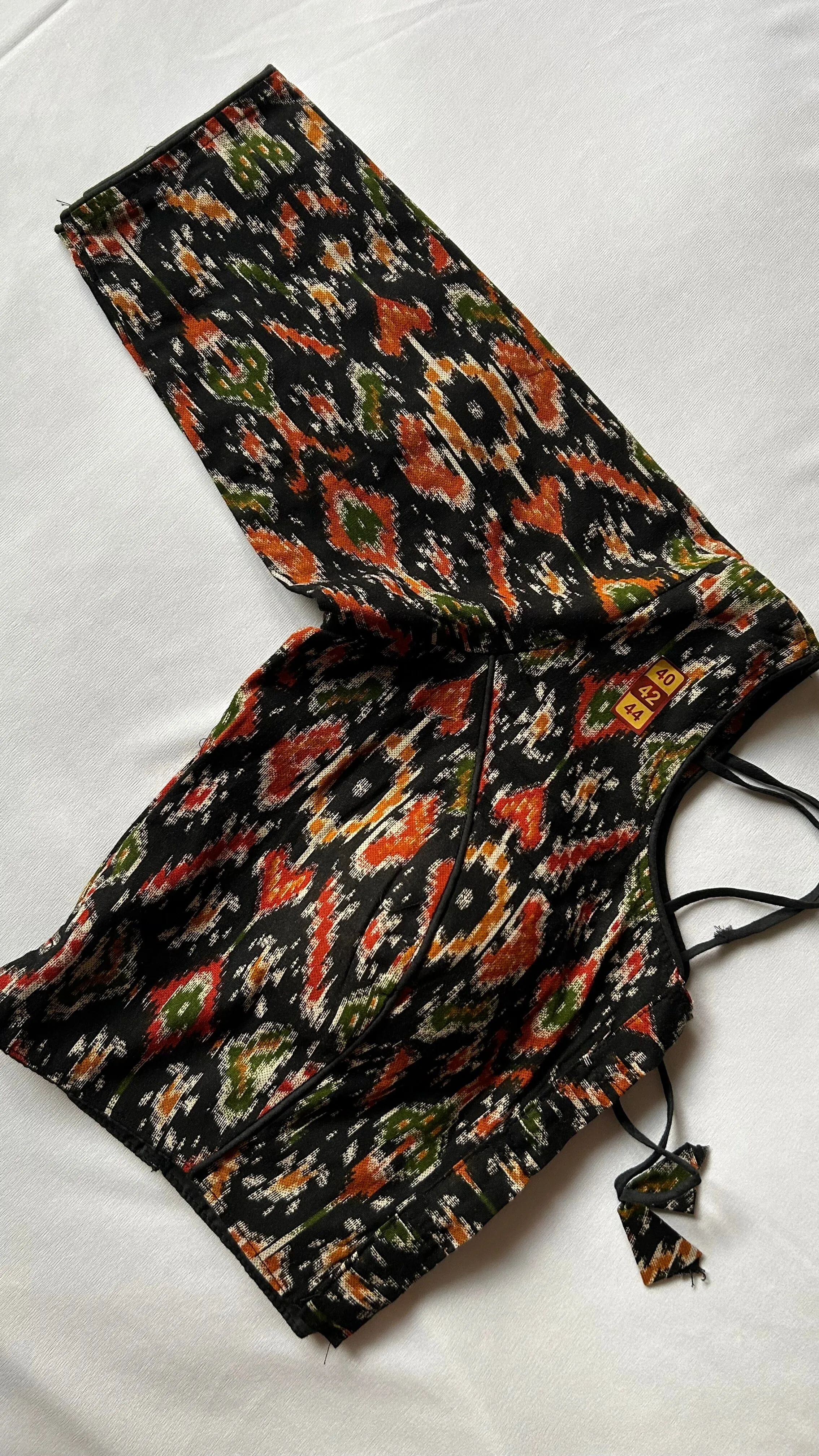 Black Patola Cotton Stitched Blouse