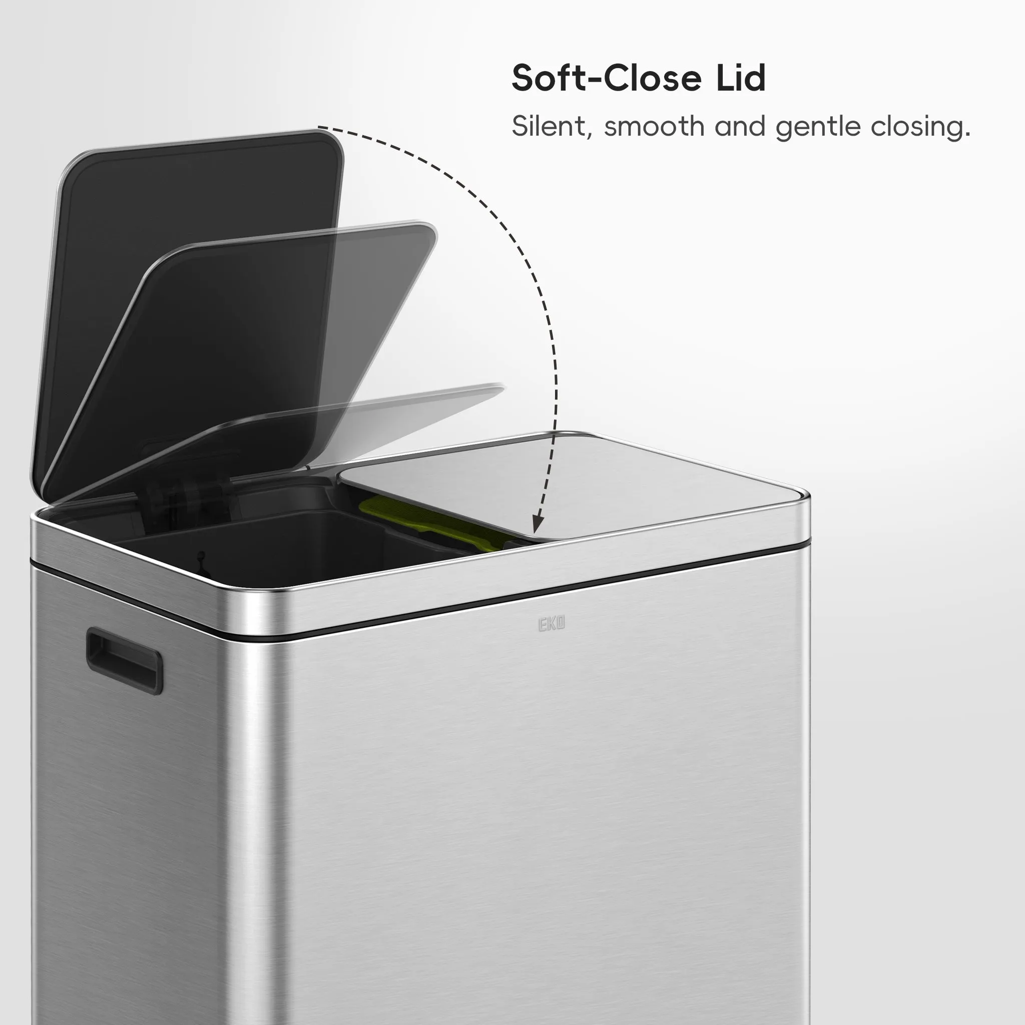 Edison Dual Kitchen Trash Can 8 8 Gallons with Dual Removable Inner Liners