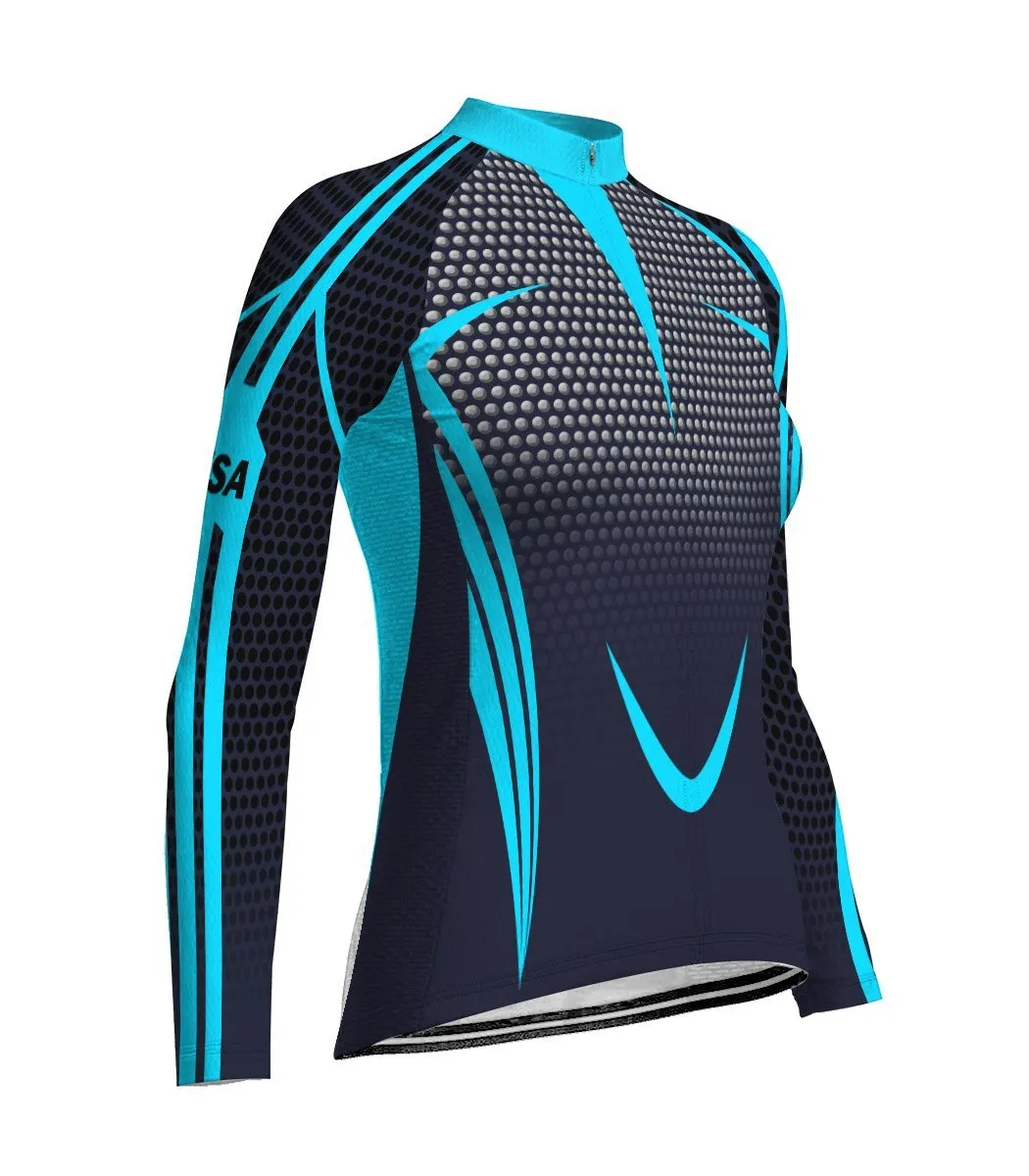 Navy Long Sleeve Cycling Jersey for Women