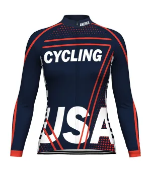 Navy Long Sleeve Cycling Jersey for Women
