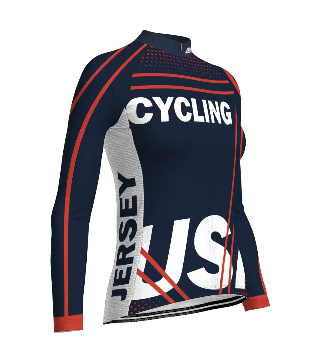 Navy Long Sleeve Cycling Jersey for Women