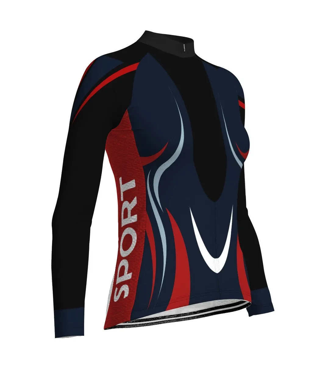 Navy Long Sleeve Cycling Jersey for Women