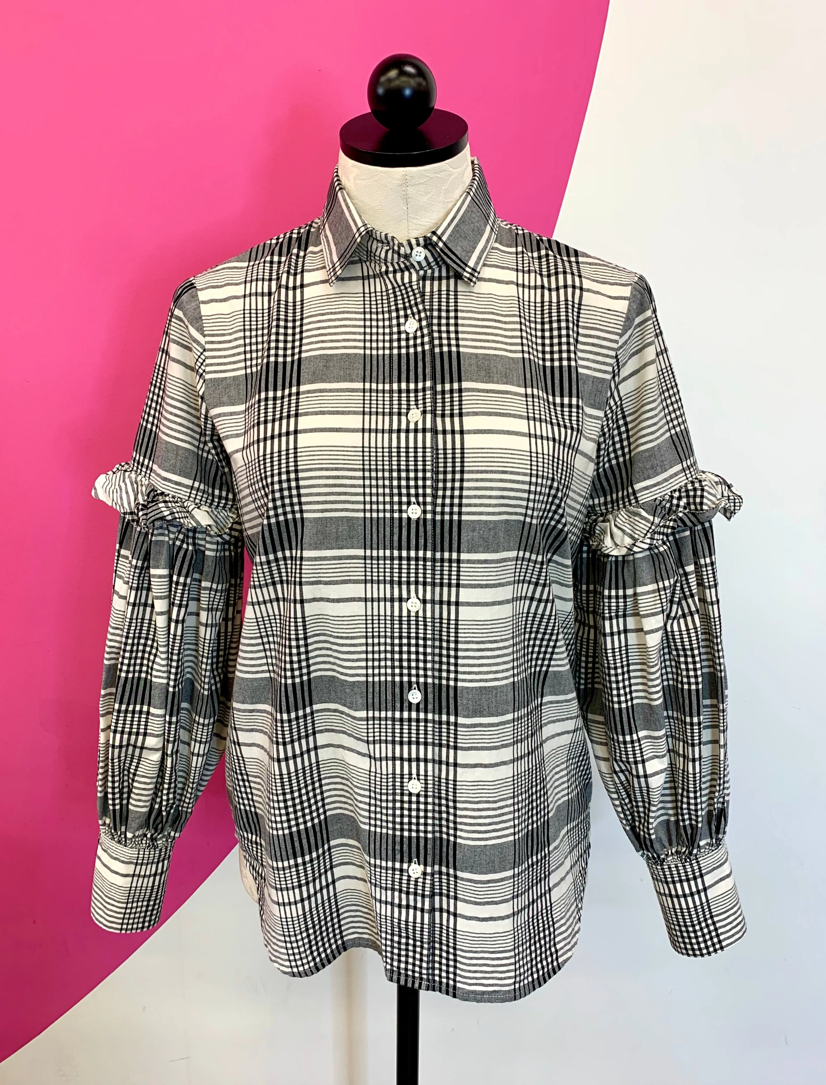 ROBERT RODRIGUEZ PAULINE PLAID BLOUSE - 2