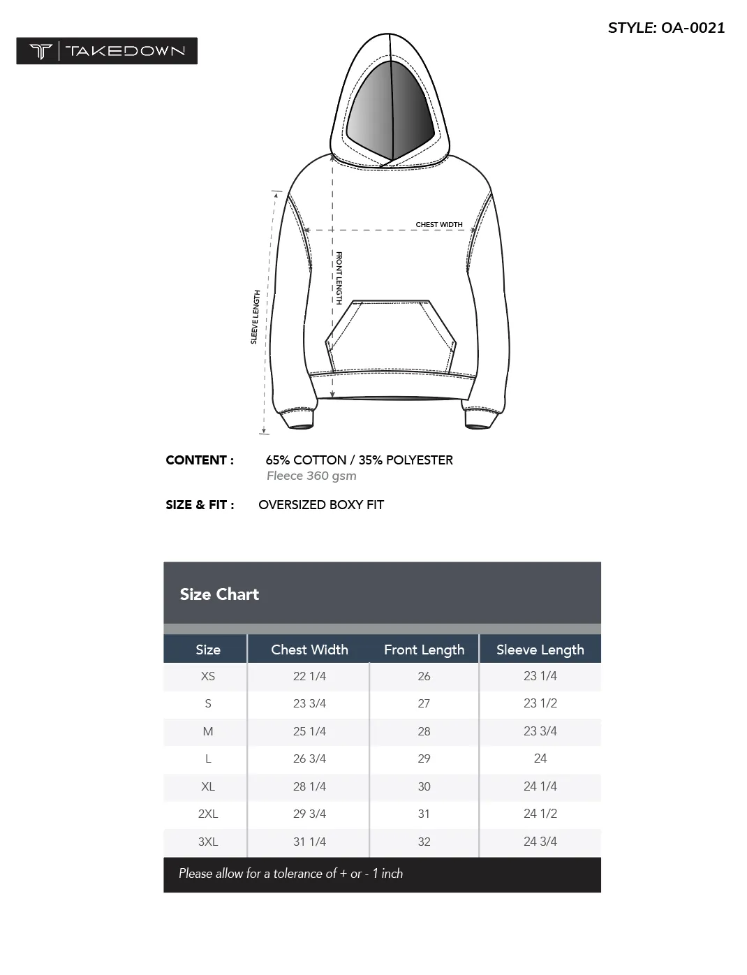 Takedown Arch Heavyweight Hoodie - Black/Black