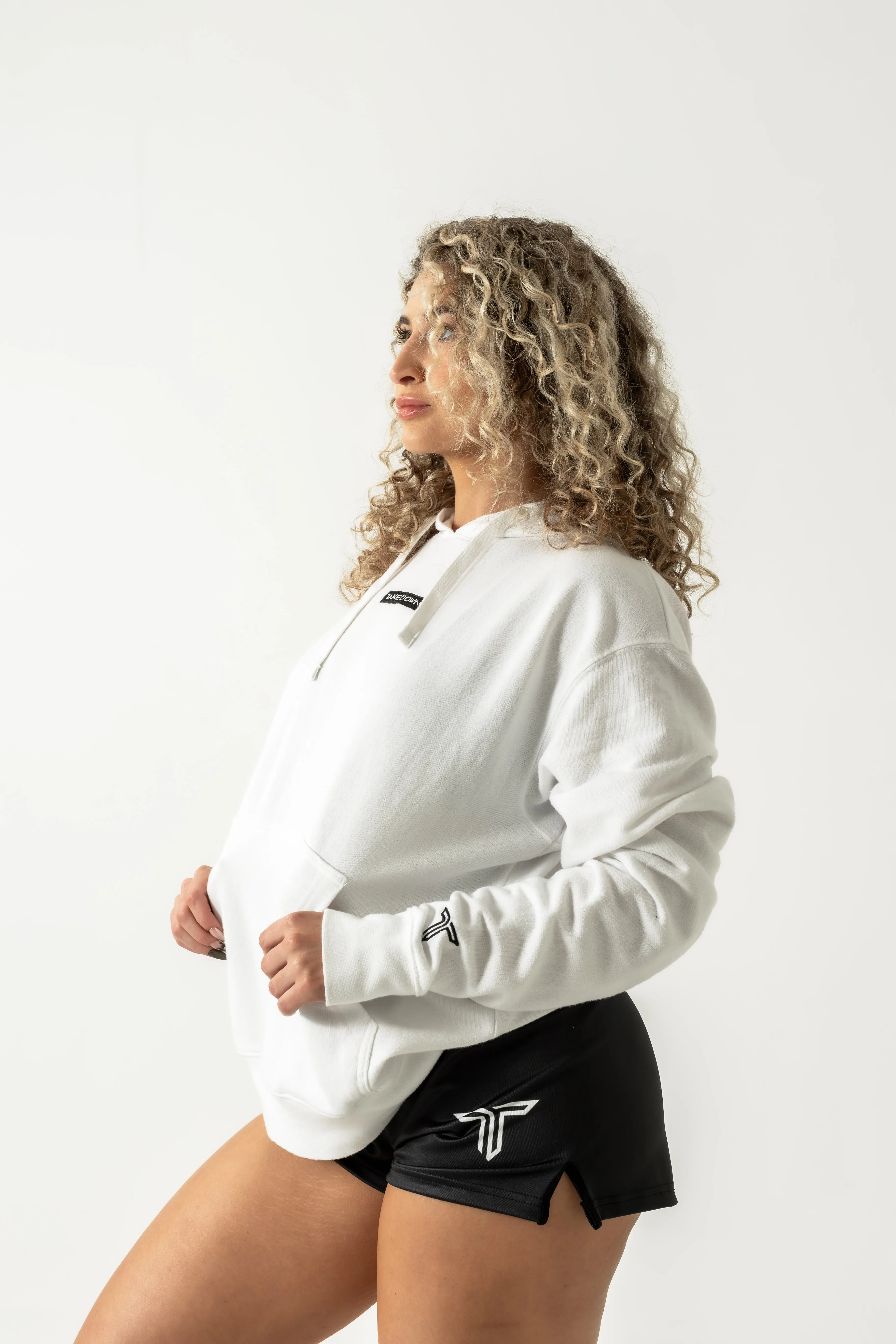Takedown Chest Logo Hoodie - White