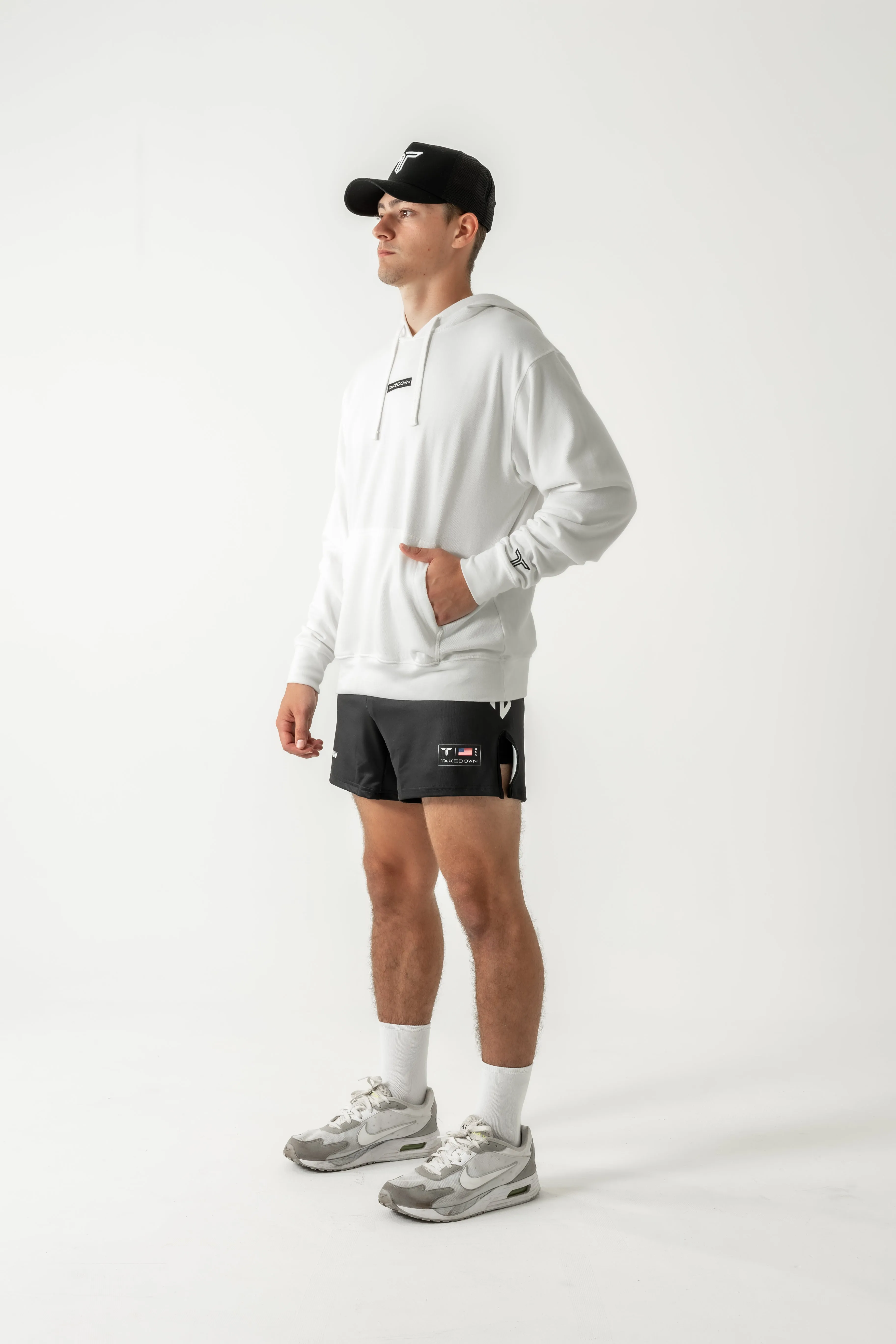 Takedown Chest Logo Hoodie - White
