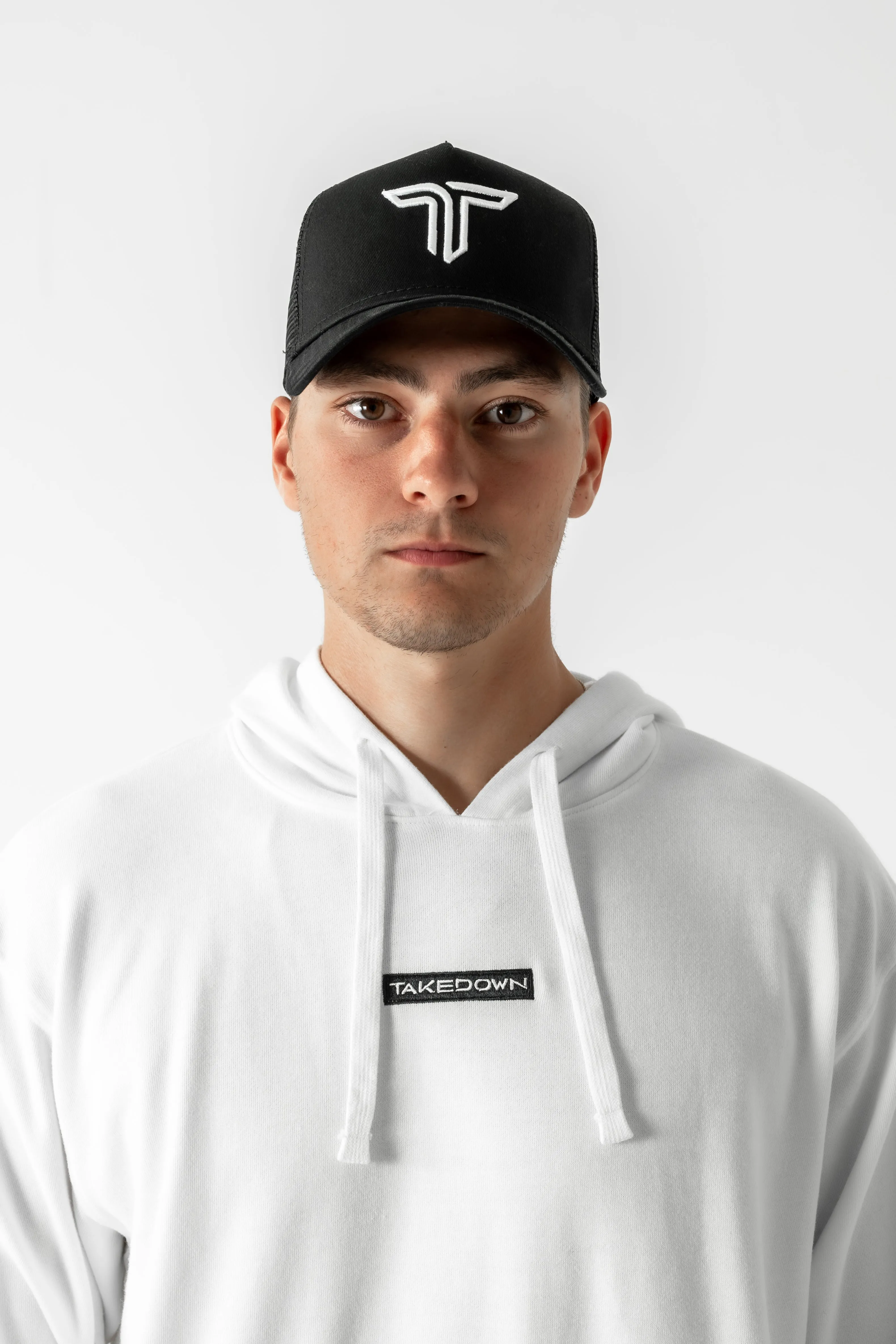 Takedown Chest Logo Hoodie - White
