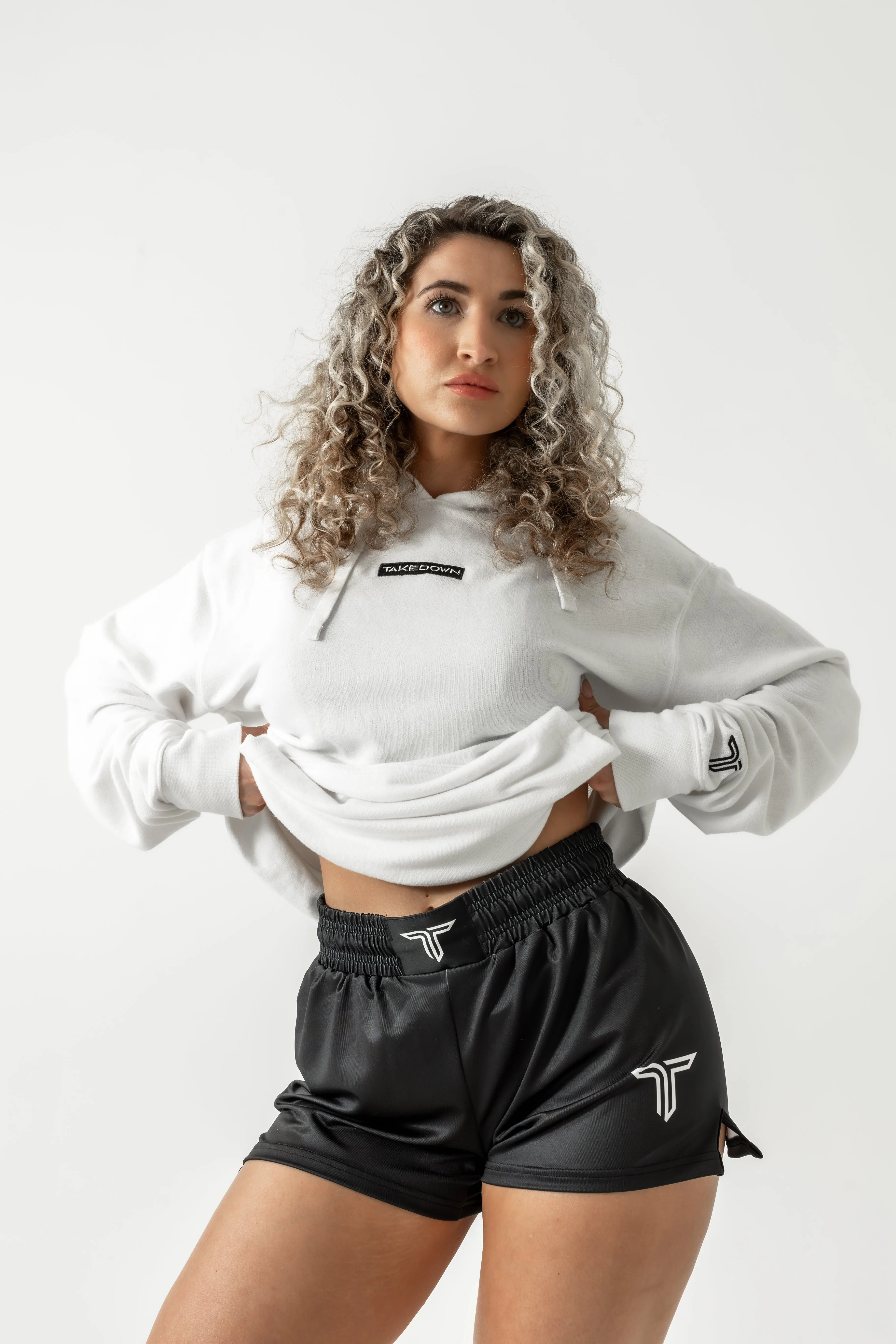 Takedown Chest Logo Hoodie - White