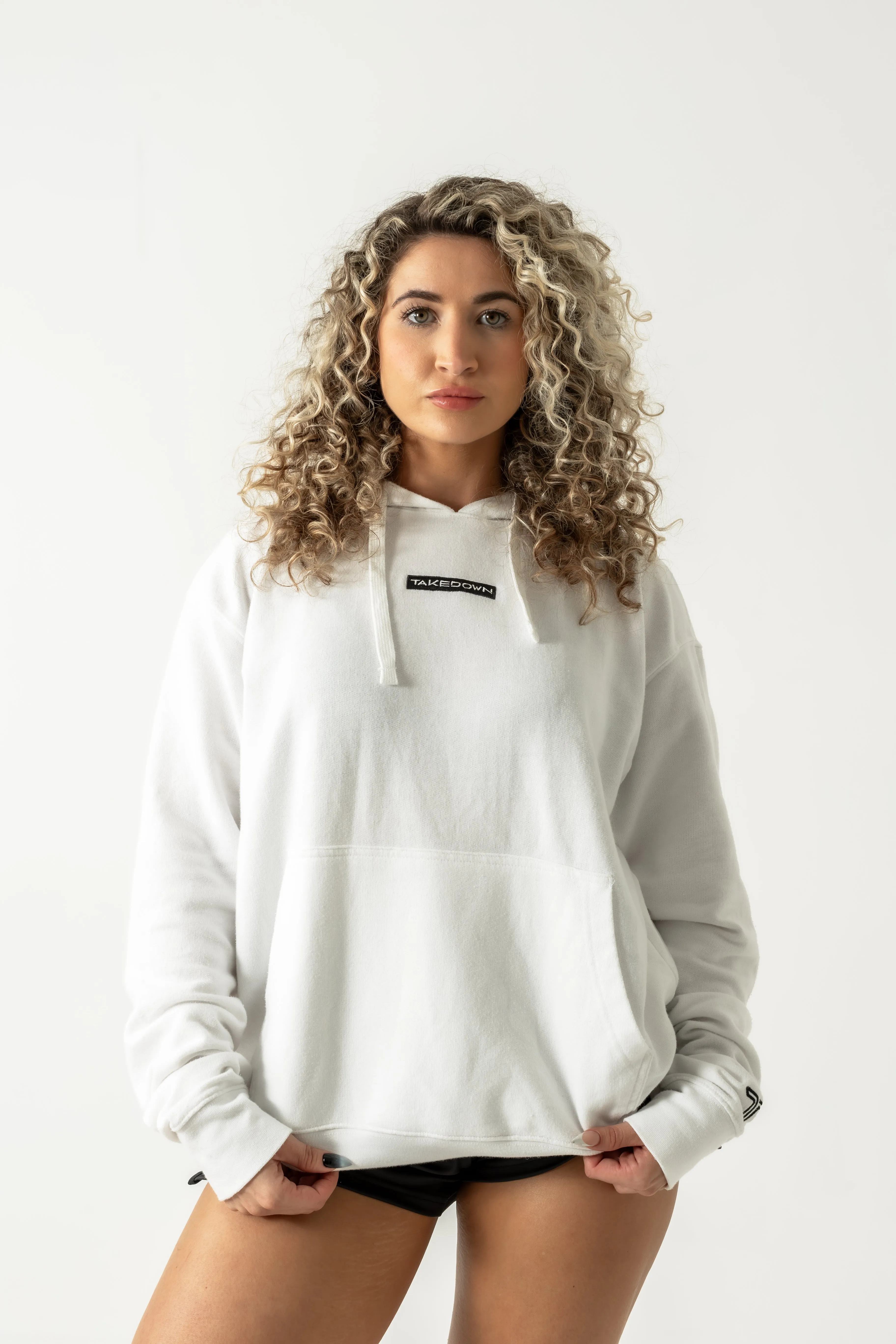 Takedown Chest Logo Hoodie - White