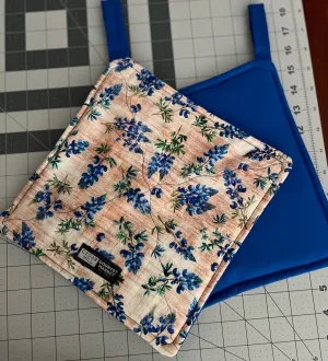 Texas Bluebonnet Pot Holders/Trivets with Loop